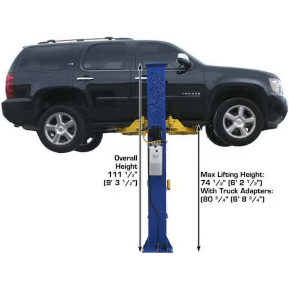 Atlas 9KBPX Baseplate 2-Post Car Lift 9000 Lb for Low Ceilings