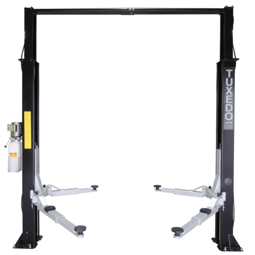 Premium 9000 Lb. Capacity Asymmetric Clear-Floor 2-Post Car Lift in Black
