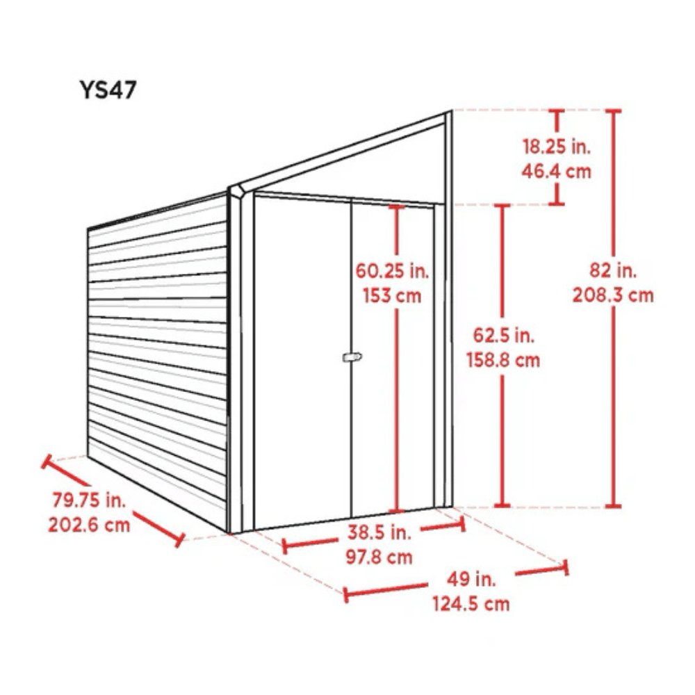 Arrow Yardsaver 4' x 7' Galvanized Steel Lean-To Storage Shed