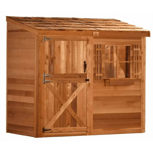 Cedarshed Bayside 8' x 4' Western Red Cedar Lean-To Storage Shed
