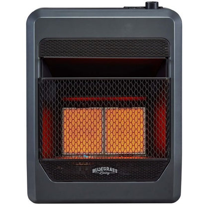Bluegrass Living 20,000 BTU Natural Gas Ventless Infrared Space Heater with Blower and Base Feet B20TNIR-BB