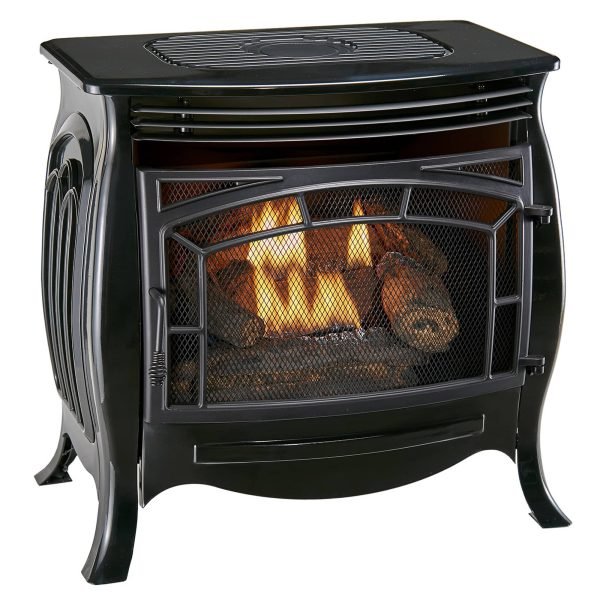 Duluth Forge 26,000 BTU Dual Fuel Ventless Gas Stove FDSR25-GF, Remote Control, Gloss Black Finish