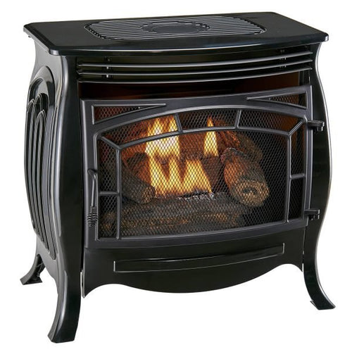 Duluth Forge 26,000 BTU Dual Fuel Ventless Gas Stove FDSR25-GF, Remote Control, Gloss Black Finish