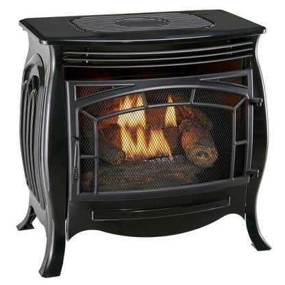 Duluth Forge 26,000 BTU Dual Fuel Ventless Gas Stove FDSR25-GF, Remote Control, Gloss Black Finish