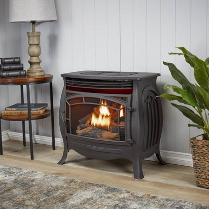 Duluth Forge FDSR25 26,000 BTU Matte Black Dual Fuel Ventless Gas Stove