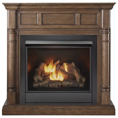 Duluth Forge 32,000 BTU Dual Fuel Ventless Gas Fireplace with Walnut Mantel