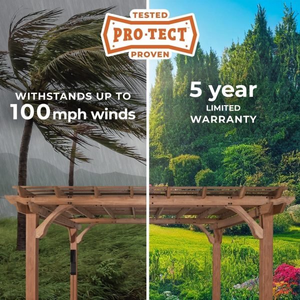Backyard Discovery Beaumont 14' x 12' Cedar Wood Outdoor Patio Pergola