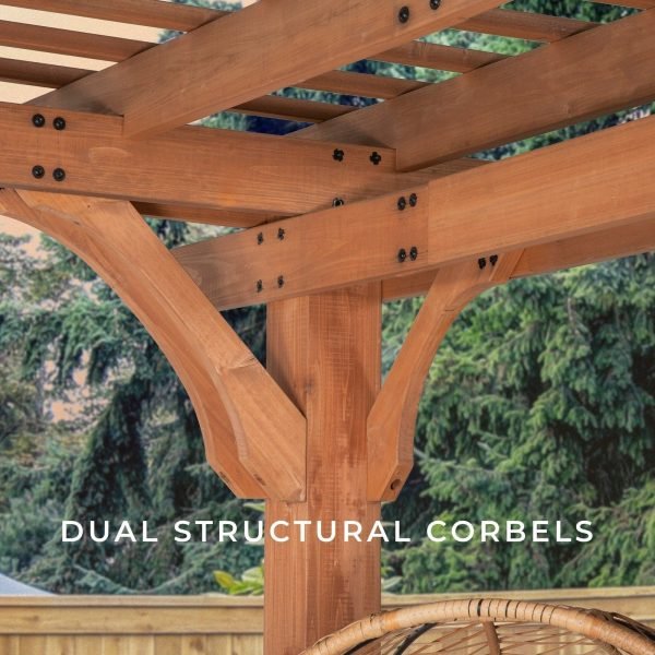 Backyard Discovery Beaumont 14' x 12' Cedar Wood Outdoor Patio Pergola