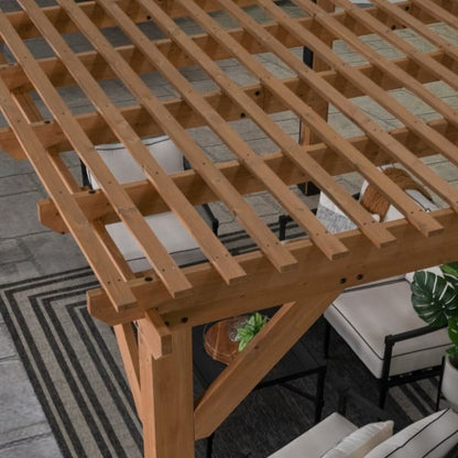 Backyard Discovery Delray 14' x 10' Cedar Wood Outdoor Patio Pergola