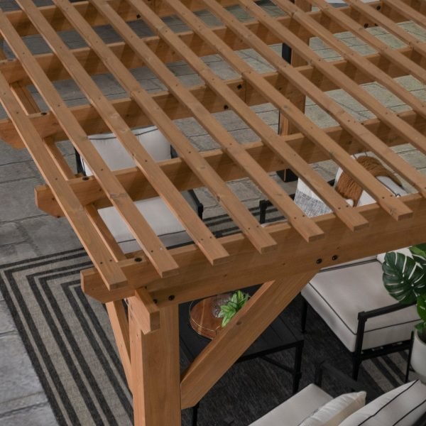 Backyard Discovery Delray 14' x 10' Cedar Wood Outdoor Patio Pergola