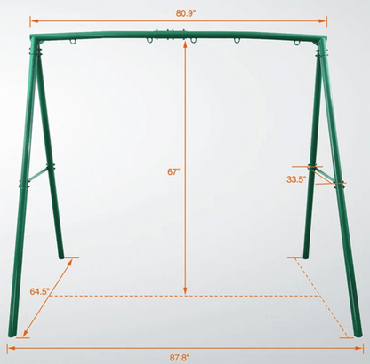 Designasofa 440 lbs Heavy-Duty Metal Swing Frame A-Frame Stand with 5 Hooks