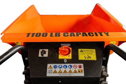 Detail K2 Big Dump 1100-Pound Electric Power Dump Cart with Hydraulic Lift