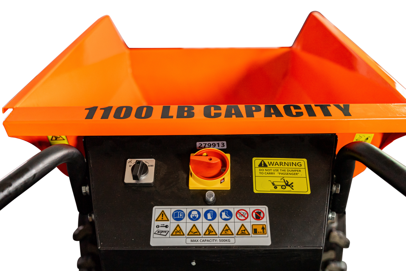 Detail K2 Big Dump 1100-Pound Electric Power Dump Cart with Hydraulic Lift