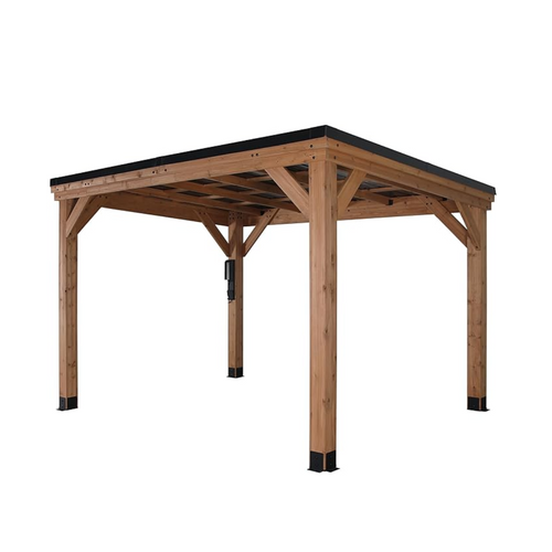 Backyard Discovery Arcadia 12' x 9.5' Cedar Gazebo with PowerPort