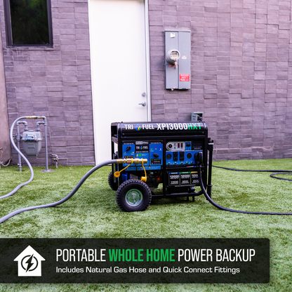 DuroMax XP13000HXT 13000-Watt Tri-Fuel Portable Generator with CO Alert