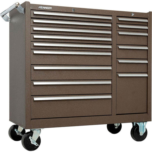 Kennedy 315XB 15-Drawer Maintenance Cart Brown