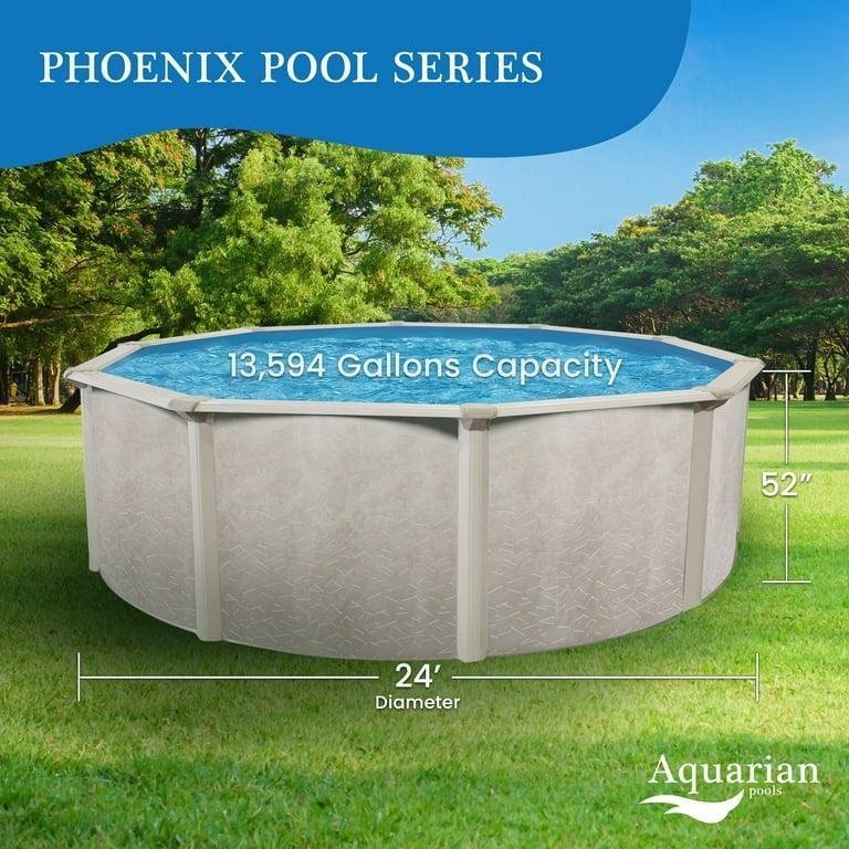 Aquarian Resort Value 24′ Round 52″ Tall Above Ground Pool Package lesecho2452les