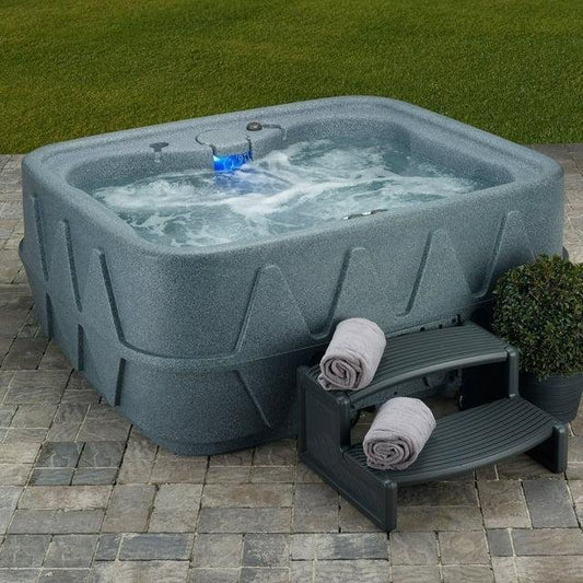 AquaRest Spas Select 400 4-Person Stainless 20-Jets Plug and Play Hot Tub with LED Waterfall