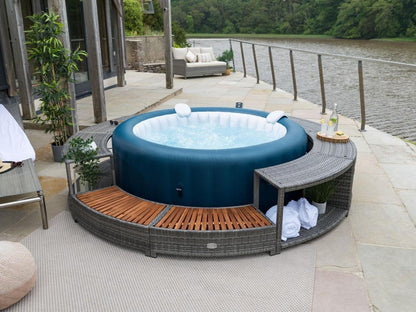 vidaXL Spa Surround Gray Poly Rattan