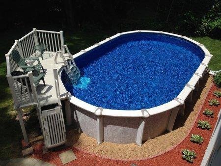 Vinylworks 5′ x 13.5′ Resin Above Ground Swimming Pool Deck Kit Taupe